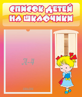 Стенд "Список детей на шкафчики" №6 - «globural.ru» - Краснотурьинск