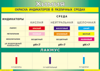 Таблица Окраска индикаторов в различных средах 1000*1400 винил - «globural.ru» - Краснотурьинск