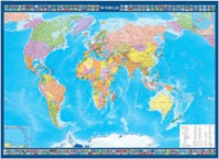 Настенная политическая карта мира с флагами на английском языке - «globural.ru» - Краснотурьинск