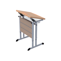 Стол ученический одноместный наклоняемый на плоскоовальной трубе 3-7 гр.р. - «globural.ru» - Краснотурьинск