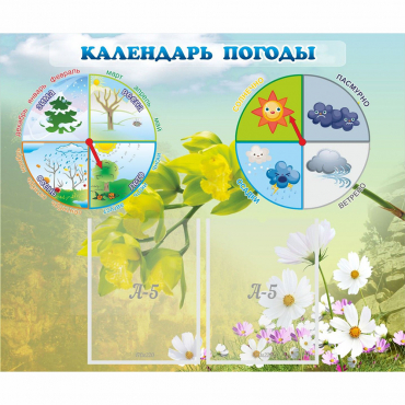 Стенд "Календарь погоды" с 2 карманами - «globural.ru» - Краснотурьинск