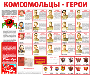 Тематический стенд "Комсомольцы-герои" - «globural.ru» - Краснотурьинск